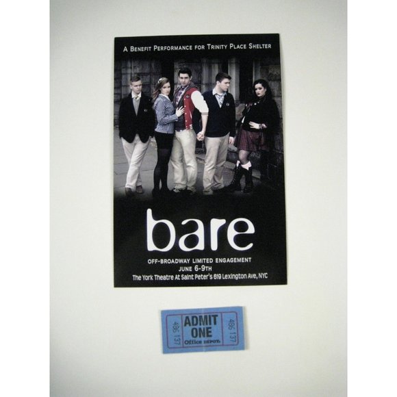 Bare Program 2013 York Theatre Off Broadway Hartmere Intrabartolo Devon Show - Picture 2 of 7